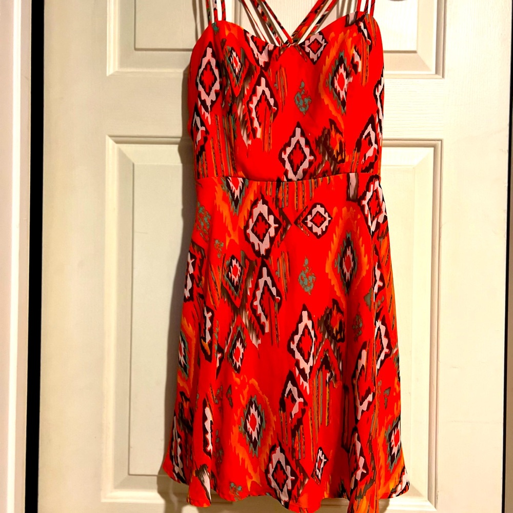 Emerald Sundae Orange/Multi colored dress Size 7